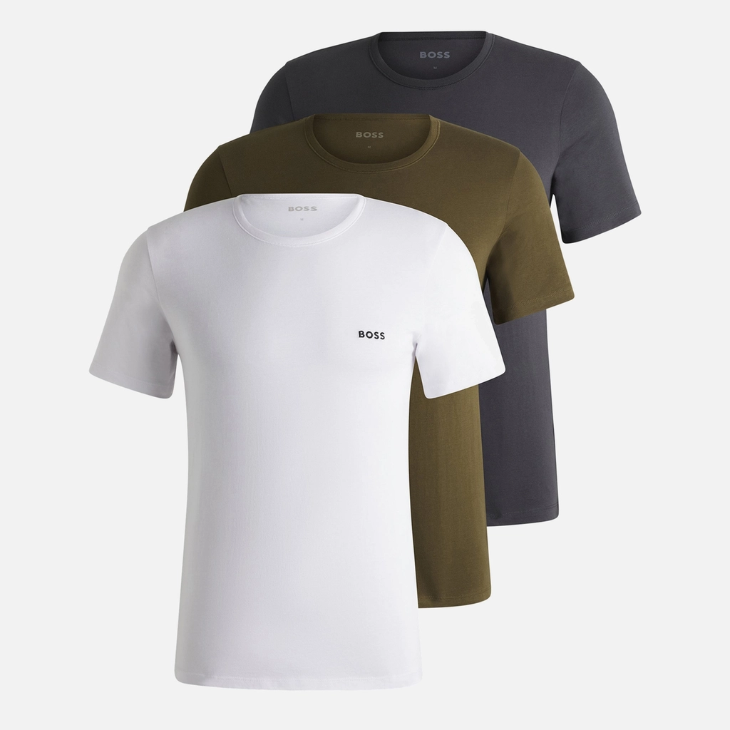 Boss Bodywear 3 Pack Classic Lounge Cotton-Jersey T-Shirts - S